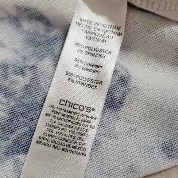 Chicos Blue and Tan Shirt Large Size 2 - Picture 4 of 11